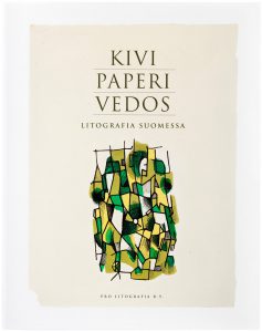 Kivi paperi vedos, litografia Suomessa
